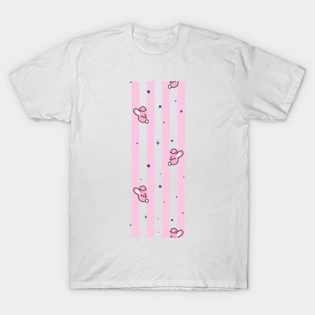 BT21 Cooky Striped Pajamas Pattern T-Shirt by ZeroKara